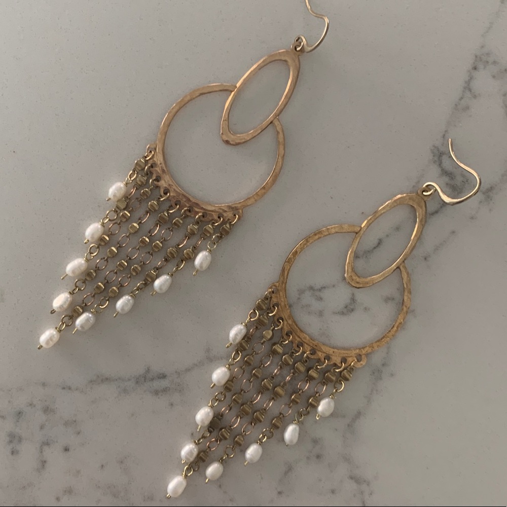 Handmade pearl duster earrings - Picture 8 of 9